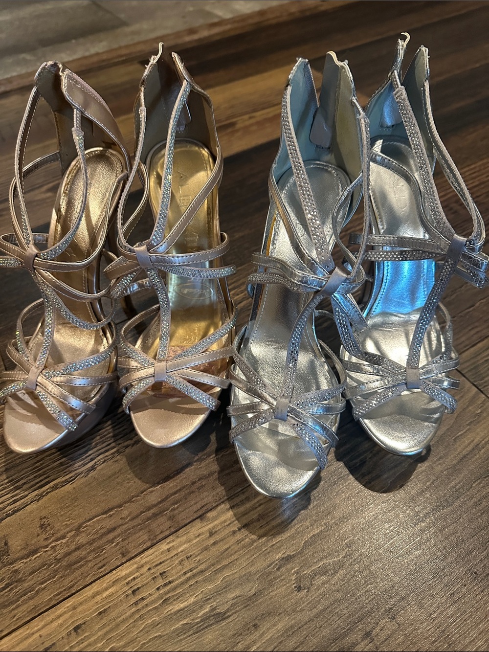 2 for 1 price. Aldo Metallic Strappy High-Heel Sandals in Gold and Silver